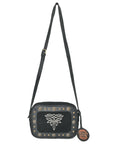 American Darling Camera Bag for Women, Embroidered Genuine Suede Leather with Western Conchos, Premium Crossbody Purse