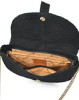 American Darling Cross body Bag for Women, Premium Suede Leather with Hand Tooled Floral Trim, Western Concho & Chain Strap