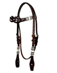 HILASON Western Horse Headstall Genuine American Leather brown