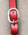 Western Style Horse Headstall In Genuine American Fullgrain Leather With Red Accents
