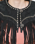 American Darling Black Genuine Suede leather ladies Dress Pink