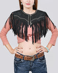 American Darling Black Genuine Suede leather ladies Dress Pink