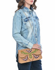 American Darling Rodeo Embroidered Suede Crossbody Bag Cowboy Gold