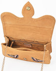 American Darling Rodeo Embroidered Suede Crossbody Bag Cowboy Gold
