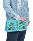 American Darling Rodeo Embroidered Suede Crossbody Bag Cowboy Gold
