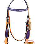 HILASON Western Horse Headstall Tack Genuine American Leather Tan