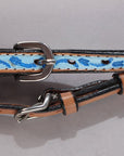 Hilason Western Horse Hand Tooled Genuine Leather Headstall Tan/Turquoise