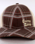 Cactus Ropes Plaid Trucker Cap Brown Embroidered Logo & Two-Tone Design