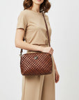 American Darling Woven Leather Crossbody Bag for Women, Western Shoulder Purse with Adjustable Strap Brown