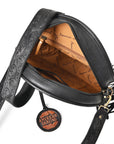 AMERICAN DARLING Tooled Leather Canteen Bag Fringe Turquoise Beading
