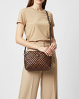 American Darling Woven Leather Crossbody Bag for Women, Western Shoulder Purse with Adjustable Strap Dark Brown