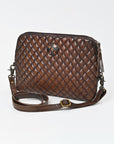 American Darling Woven Leather Crossbody Bag for Women, Western Shoulder Purse with Adjustable Strap Dark Brown
