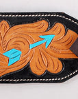 HILASON Western Horse Halter Noseband Genuine American Leather Tan w/ Dark Brown