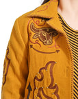 American Darling Women’s Western Embroidered Blazer Jacket | Mustard Fabric Shirt | Studded Cowgirl Style | Excellent Fit