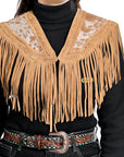 Genuine Leather Western Fringe Poncho Vest For Women Timeless Cowgirl Capelet Style