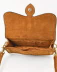 American Darling Suede Crossbody Handbag for Women, Western Studded Flap Shoulder Style