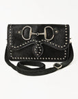Soft Suede Crossbody Bag With Western Studded Flap For Everyday Women Essentials