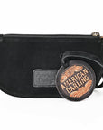 American Darling Genuine Suede Leather Western Wristlet Clutch Floral Scroll