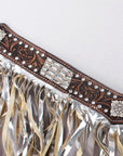 Hilason Western Horse Hand Tooled Genuine Leather Breast Collar Brown