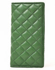 NEVER MIND Quilted Leather Continental Bifold Wallet Organizer