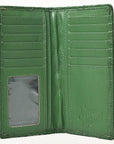 NEVER MIND Quilted Leather Continental Bifold Wallet Organizer
