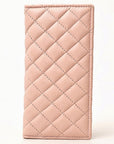 NEVER MIND Quilted Leather Continental Bifold Wallet Organizer