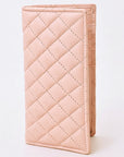 NEVER MIND Quilted Leather Continental Bifold Wallet Organizer