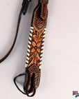 HILASON Western Horse Floral Hand Carved American Leather Headstall Brown