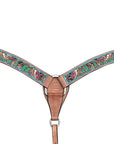 HILASON Western Horse Headstall Breast Collar American Leather Tan