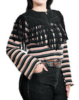 American Darling Women’s Genuine Suede Leather Fringe Vest - Western Cropped Cowgirl Yoke Black Boho Fringe Cape