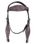 HILASON Western Genuine Leather Horse Headstall Tack Antique Dark Brown