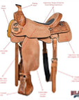 Hilason Western Horse Saddle American Leather Ranch Roping Cowboy