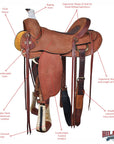 Hilason Western Horse Saddle American Leather Ranch Roping Cowboy