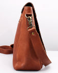 Sunset Rodeo Leather Crossbody Messenger Bag With Desert Appliqué Detailing And Finish