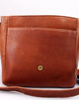 Sunset Rodeo Leather Crossbody Messenger Bag With Desert Appliqué Detailing And Finish