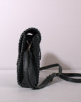 Handcrafted Western Leather Crossbody Bag With Hair On Cowhide Texture And Finish