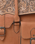 American Darling Hand-Tooled Genuine Leather Briefcase Bag