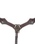 HILASON Breast Collar Floral Hand-Painted Turquoise Premium Skirting Leather