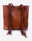 Everyday Rodeo Genuine Leather White Embroidered Tote Bag | Houston Livestock Show and Rodeo