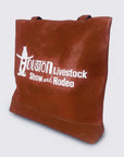 Everyday Rodeo Genuine Leather White Embroidered Tote Bag | Houston Livestock Show and Rodeo