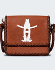 Frontier Rodeo Genuine Leather White Embroidered Crossbody Bag | Houston Livestock Show and Rodeo