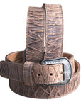 3D Western Men's Genuine Leather Embossed Tan/Brown Belt Western Style