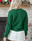 Monamara Bow Graphic Christmas Sweater
