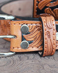 46" HILASON HAND MADE HEAVY DUTY BUFFALO HIDE LEATHER STICHED BELT –