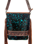 American Darling Large Crossbody Hand Tooled Hair On Genuine Leather Women Bag Western Handbag Purse