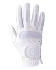 Noble Equestrian Ready to Ride Horse Riding Gloves White Size 6 Touch Screen Friendly Synthetic Leather Equestrian Gloves