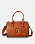 Heirloom Legacy Rodeo Genuine Leather hand tooled Tooled speedy bag w/ Classic Top Handle Satchel