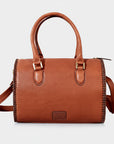 Heirloom Legacy Rodeo Genuine Leather hand tooled Tooled speedy bag w/ Classic Top Handle Satchel