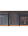 Ariat Men’s Distressed Brown USA Flag Patch Trifold Wallet
