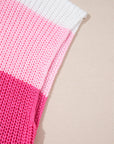 Stripe Colorblock V-Neck Sweater T-Shirt